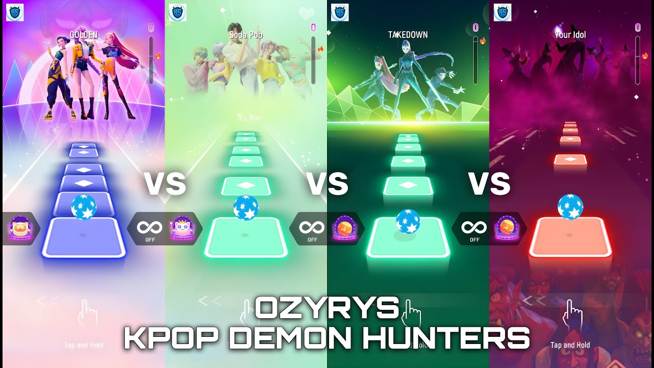 Ozyrys KPop Demon Hunters - Golden vs Soda Pop vs Takedown vs Your Idol : Music Hop