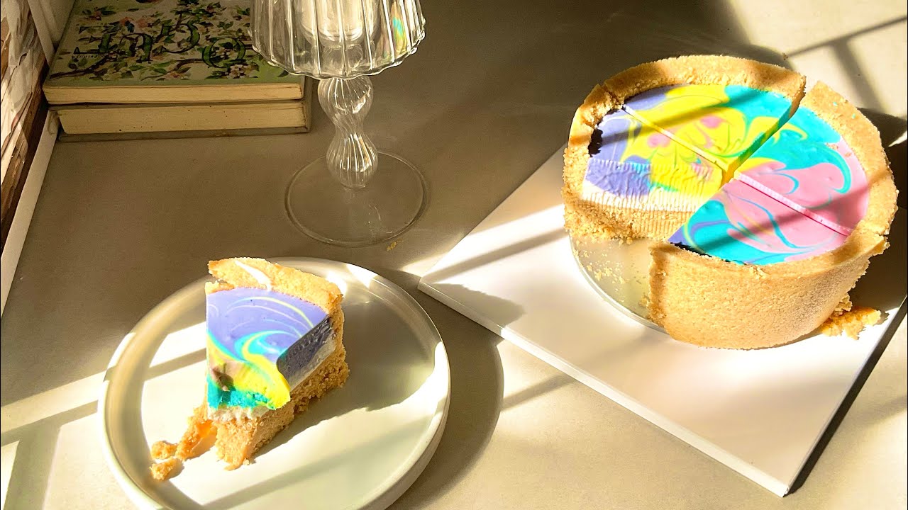 ยูนิคอร์น ชีสพาย No Bake Unicorn Cheesecake