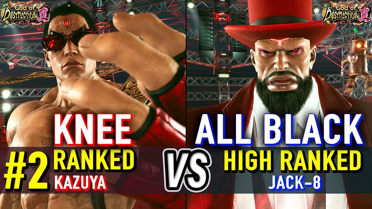 T8 🔥 KNEE (#2 Ranked Kazuya) vs ALL BLACK (Jack-8) 🔥 Tekken 8 High Level Gameplay