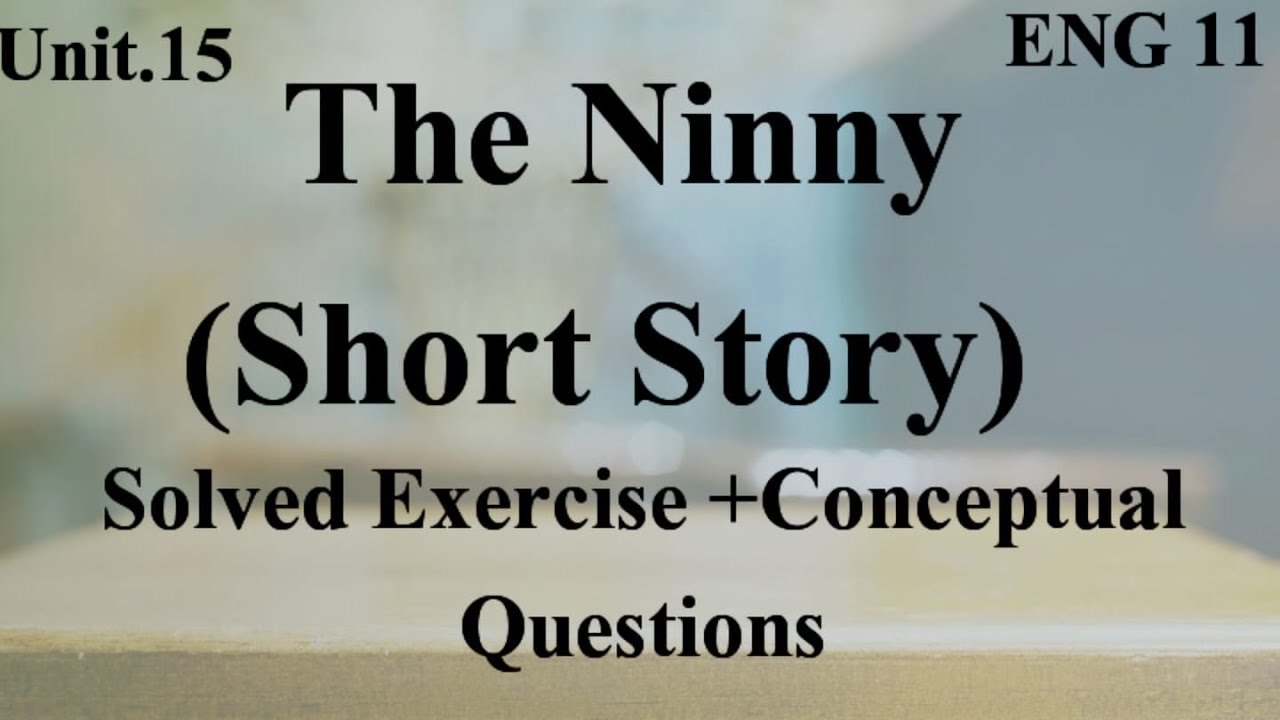 15. The Ninny (Short Story) | Solved Exercise and Conceptual Questions| 11 English #nbf