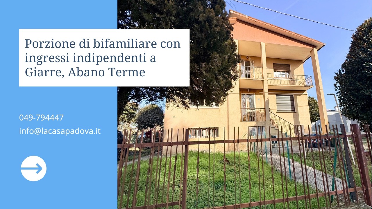 Porzione di bifamiliare con ingressi indipendenti a Giarre, Abano Terme