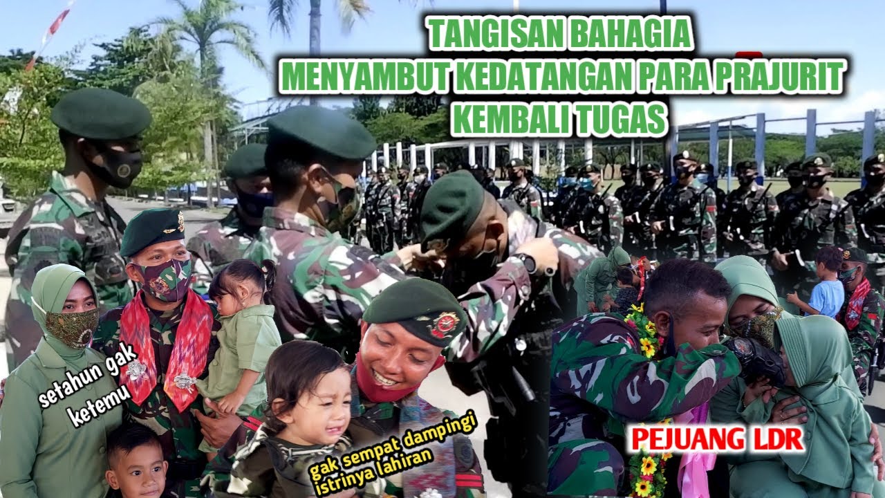 PENYAMBUTAN PRAJURIT TNI PULANG TUGAS BIKIN  HARU