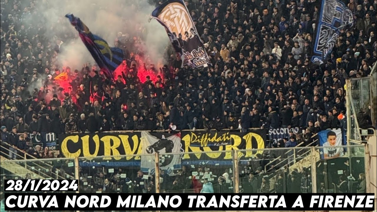 CURVA NORD MILANO TRANSFERTA A FIRENZE || Fiorentina vs Inter Milan 28/1/2024