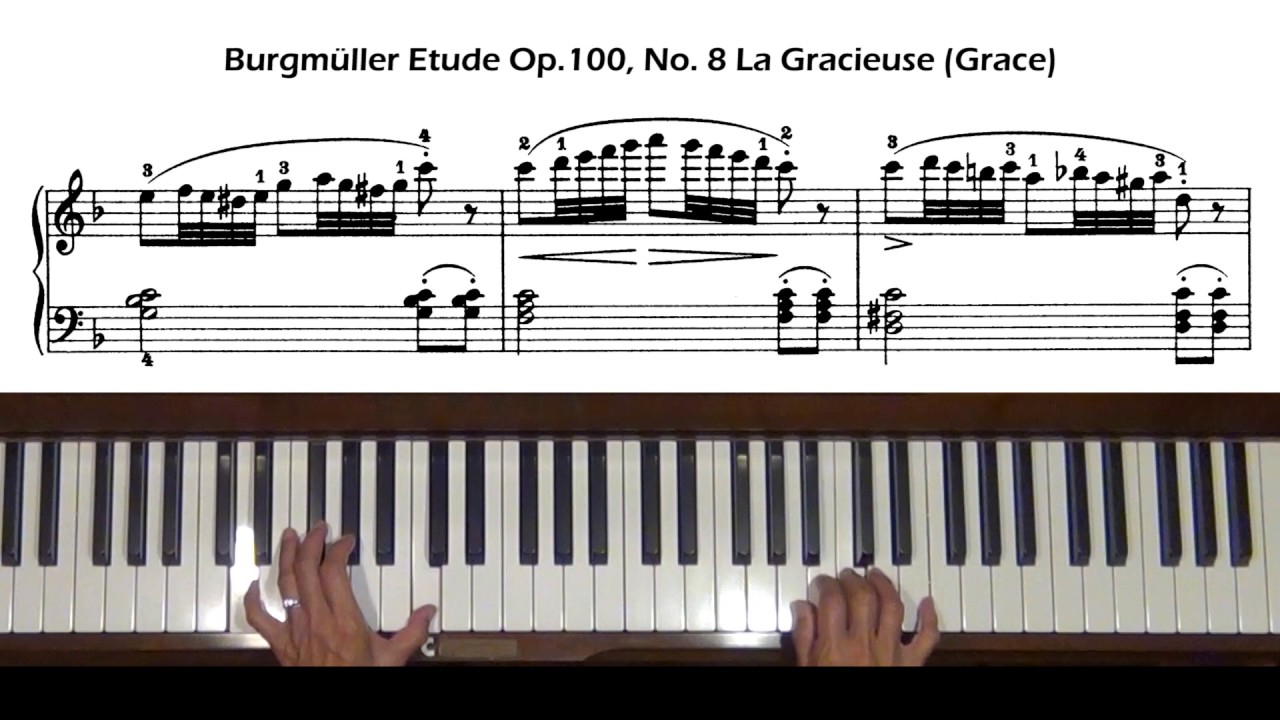 Burgmuller Op. 100, No. 8 La gracieuse (Grace) Piano Tutorial