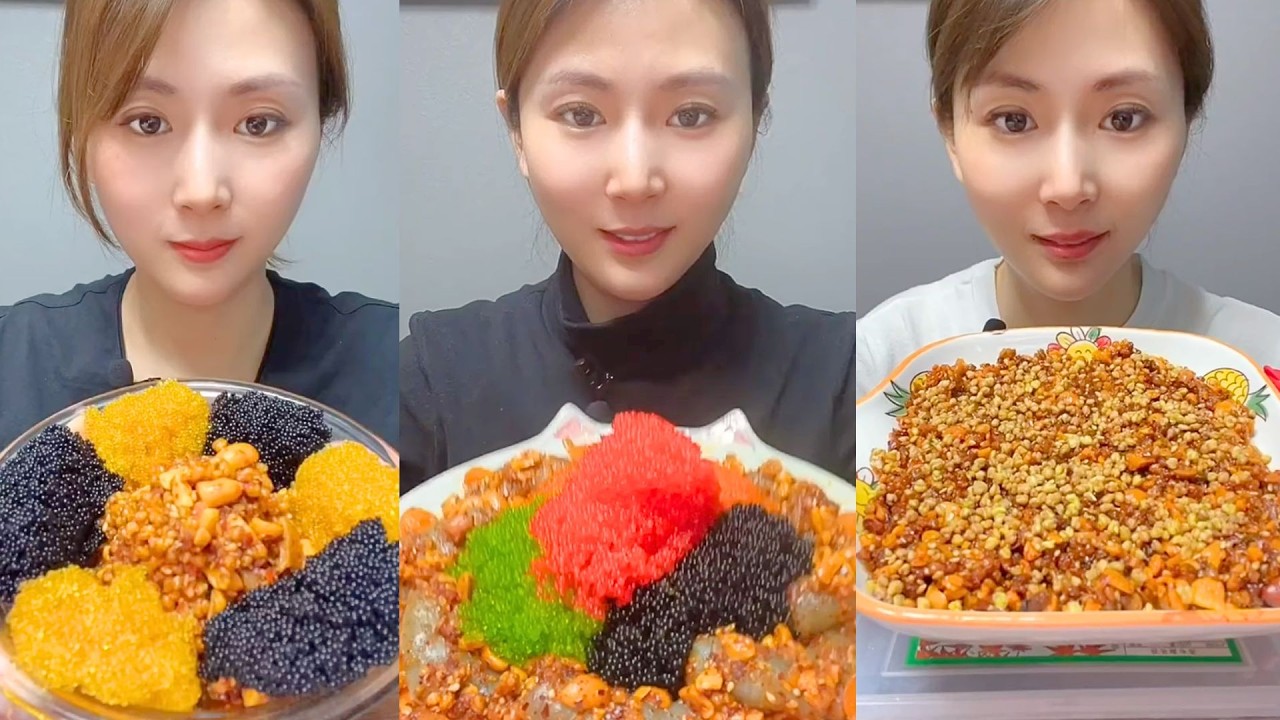 Spicy Seafood Crunch with Colorful Fish Roe Mukbang Platter