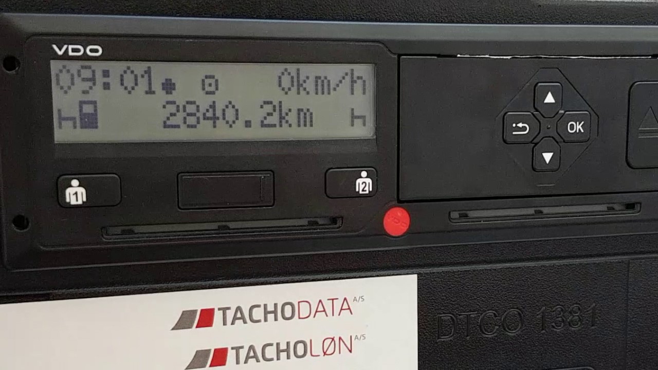 Tachograf - VDO -  Indl&aelig;sning af f&oslash;rerkort i tachograf