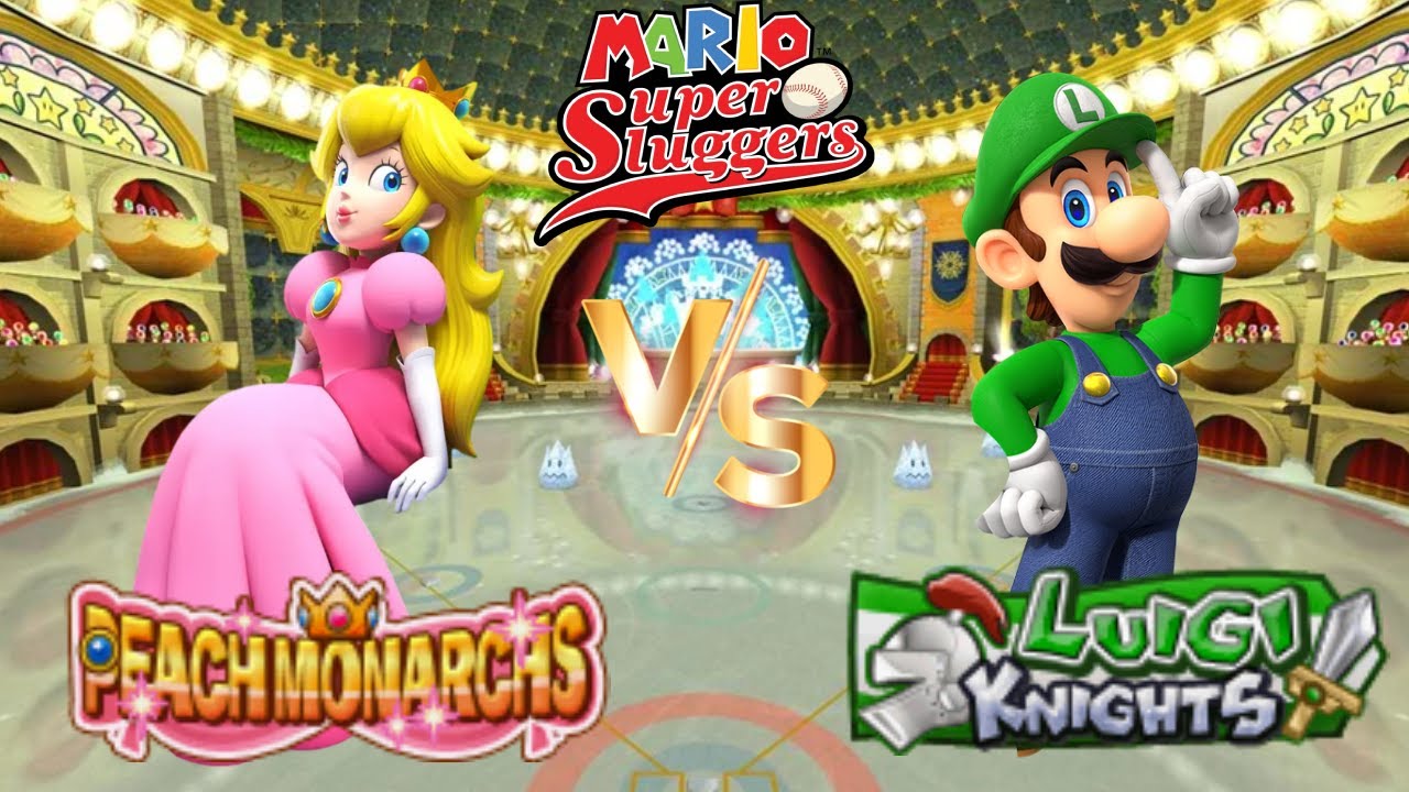 Super Mario Sluggers - Season 98 Game 10 Peach vs Luigi [Peach's Ice Garden Day]