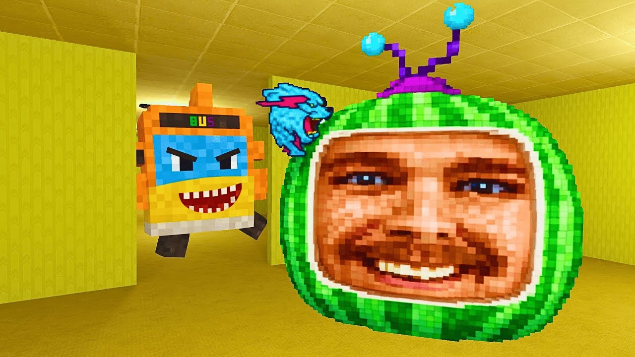 DUO MINECRAFTIFIED NEXTBOTS of Mr. Beast Melon & Sharkbus in Hotel Liminal l Garry's Mod
