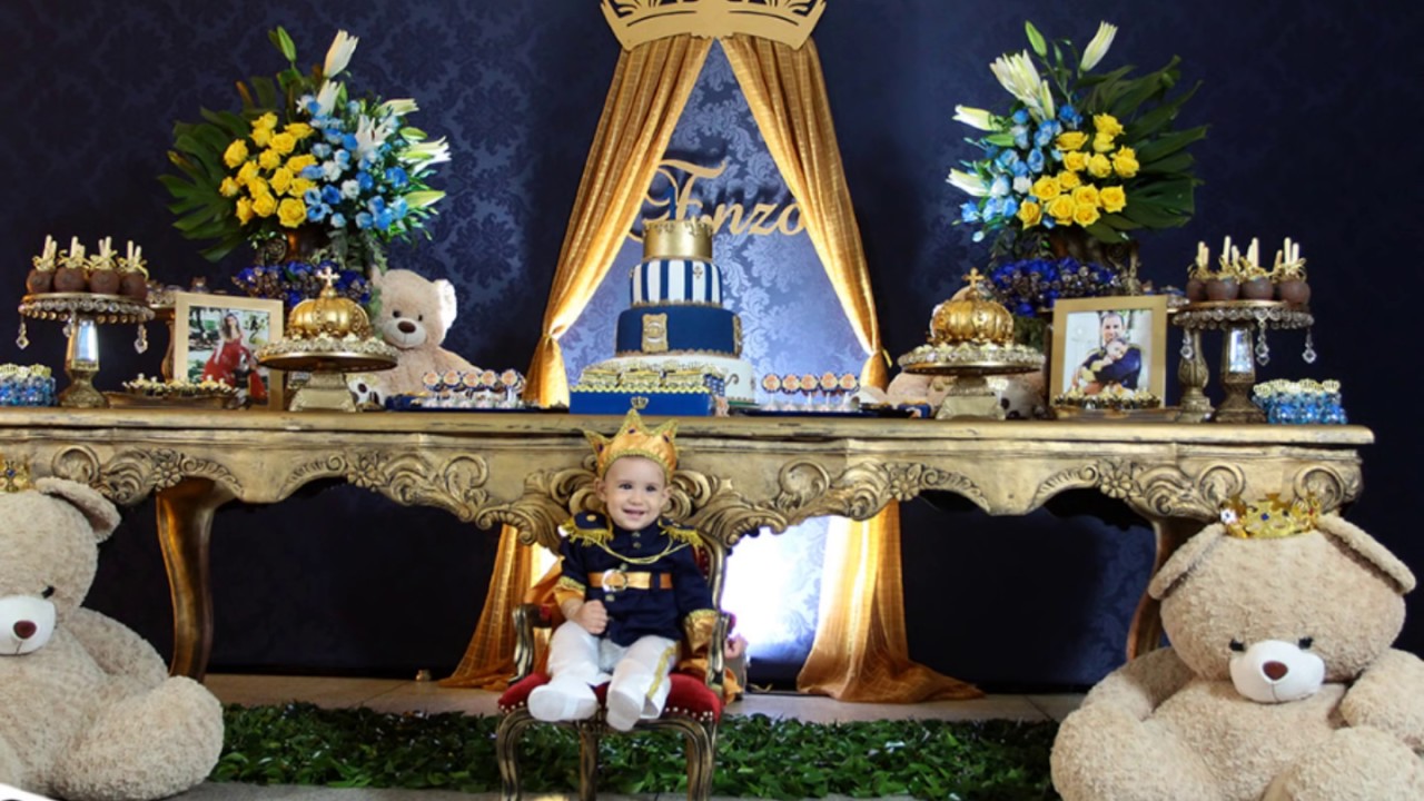 Decoração Urso Príncipe - Príncipe Enzo - 1° Aninho
