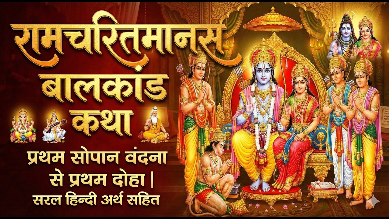 रामचरितमानस बालकांड कथा | प्रथम सोपान वंदना से प्रथम दोहा | सरल हिन्दी अर्थ सहित 