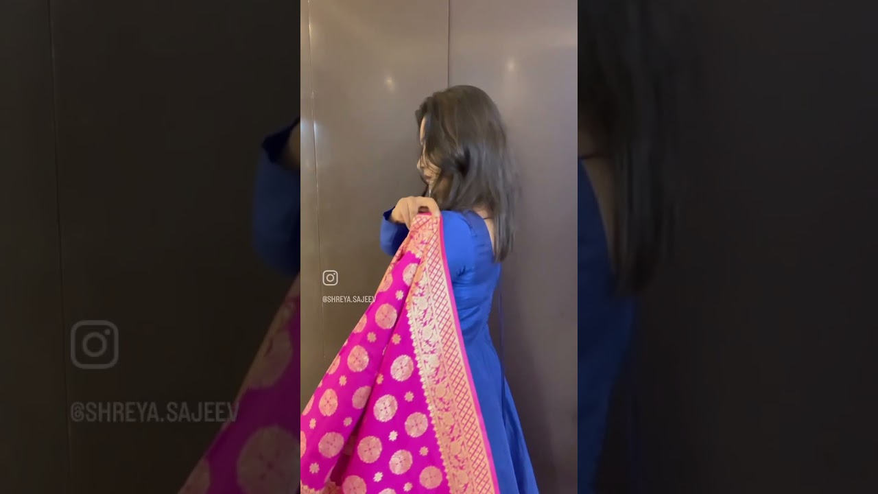 Blue Anarkali Contrast Dupatta #ootd #blueanarkali #ranipinkandblue #ethnicoutfit