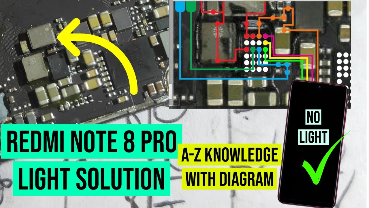 Redmi Note 8 Pro Display Light Problem or Black Screen Solution With Schematic Diagram #minote8pro