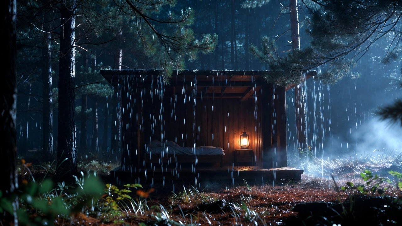 Calm Night Therapy with Rooftop Rain ASMR