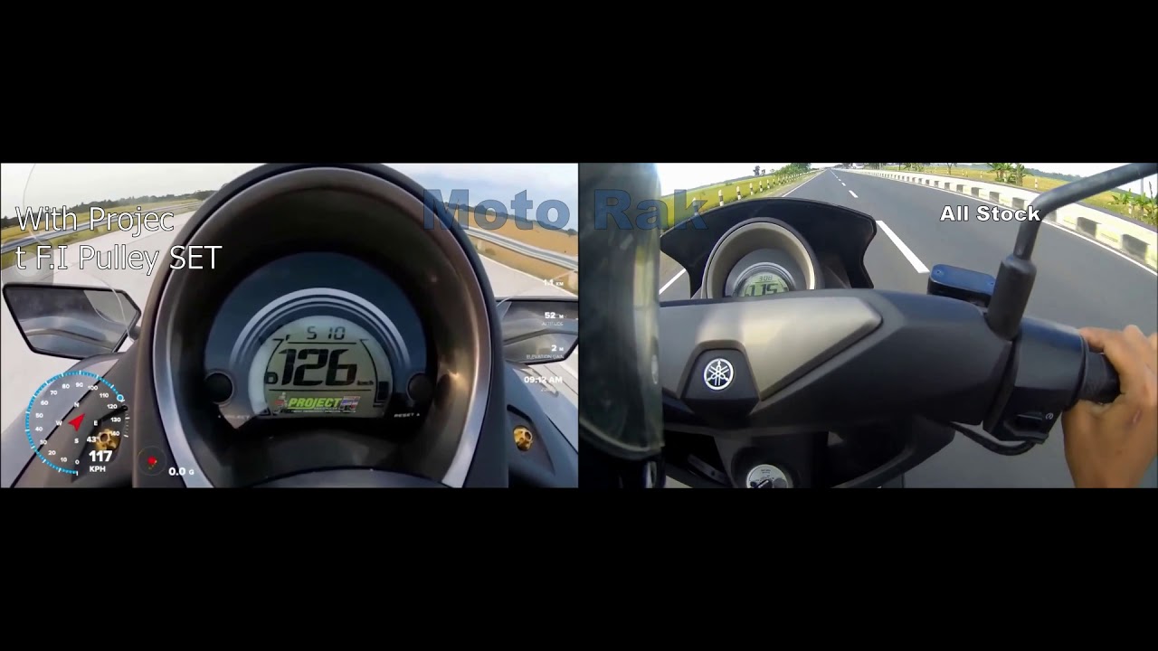 Nmax Racing Pulley VS. Nmax all Stock Top Speed