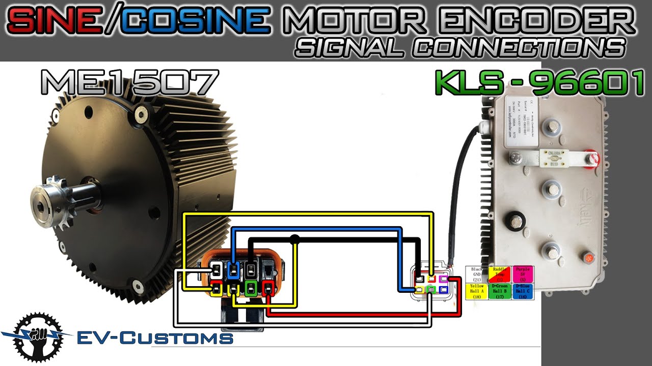 Sine / Cosine Encoder Signal Connections from ME1905 Motor to Kelly Controller  KLS-96601