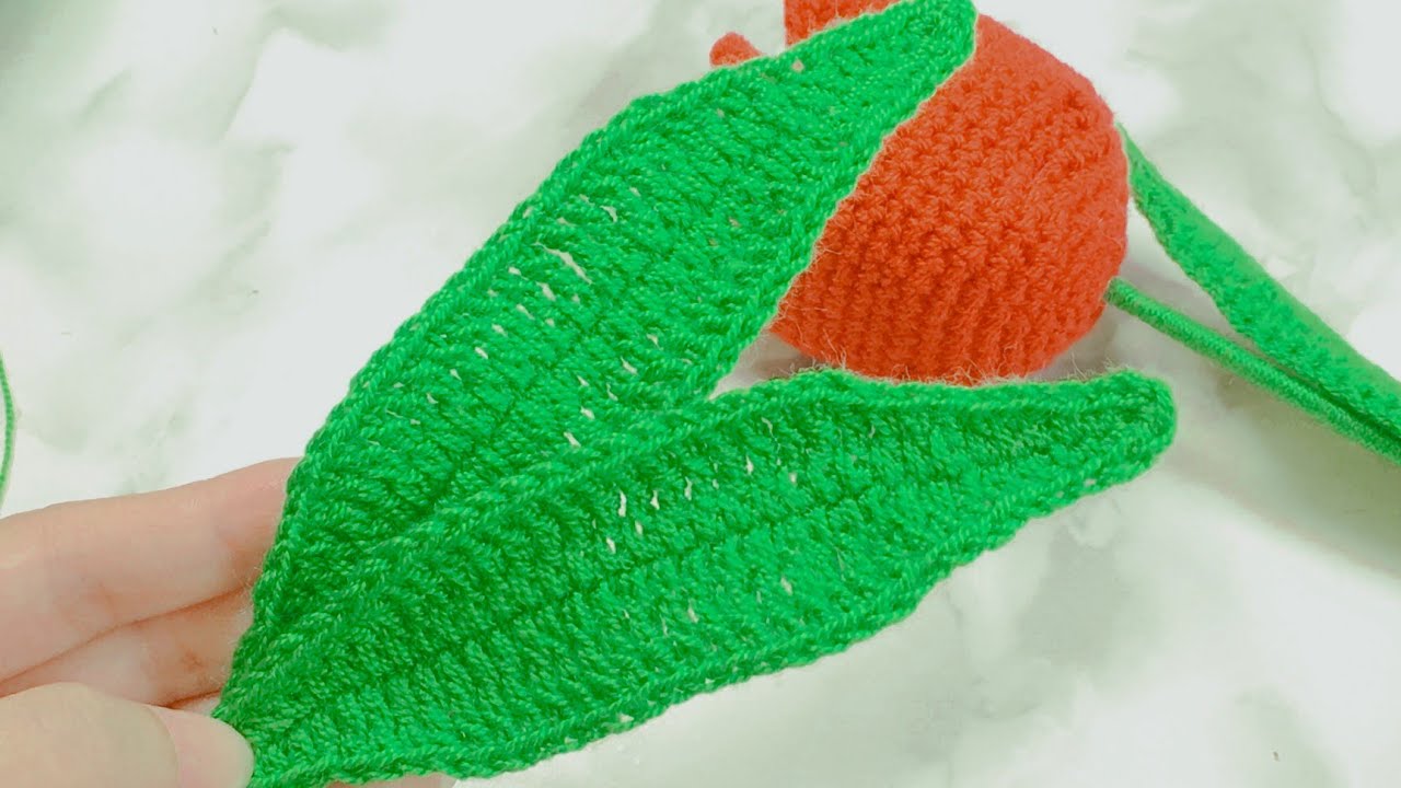 💙HOJAS Grandes Tejido a Crochet / Hojas Para Flor De Tulipanes / Rápido y fácil de Elaborar 🌷🌷🌷