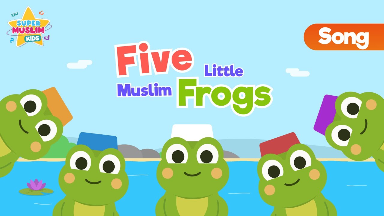 Five Little Muslim Frogs - Song for Kids (Nasheed) - Vocals Only - Muslim Version - @supermuslimkids