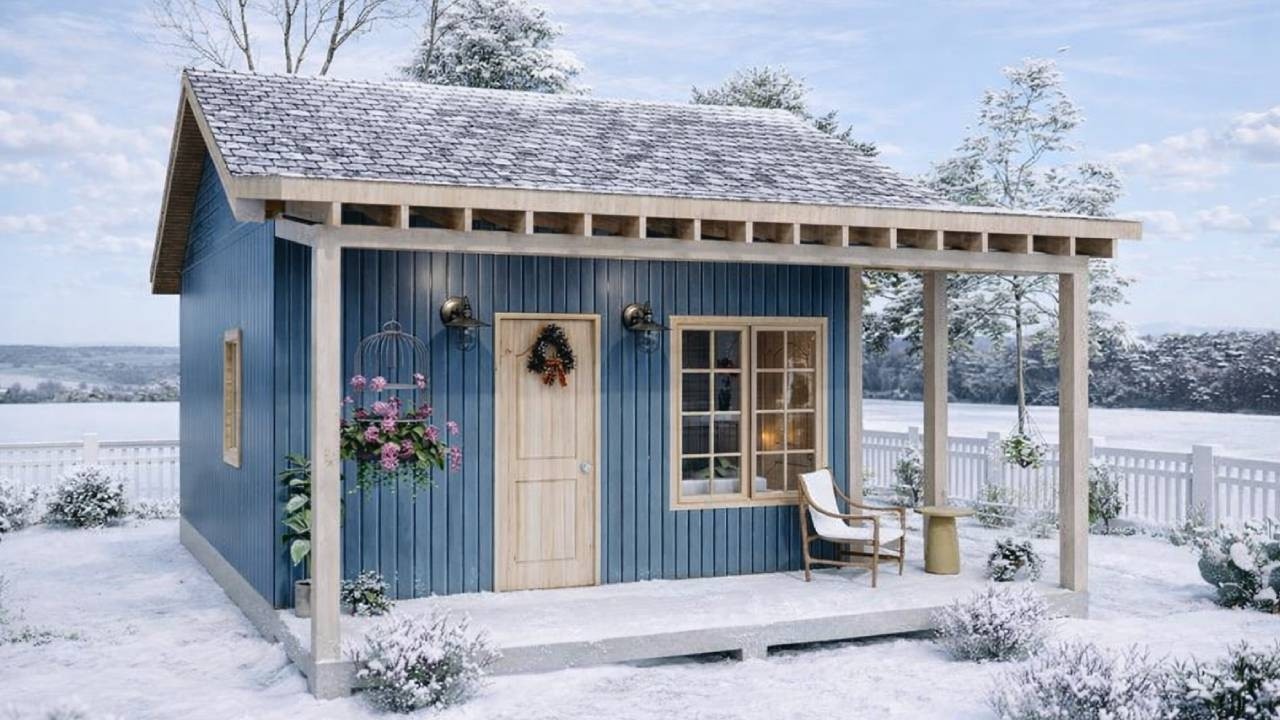 Beautiful Tiny Cottage House with Cozy Porch Small House Design Idea | Exploring Tiny House