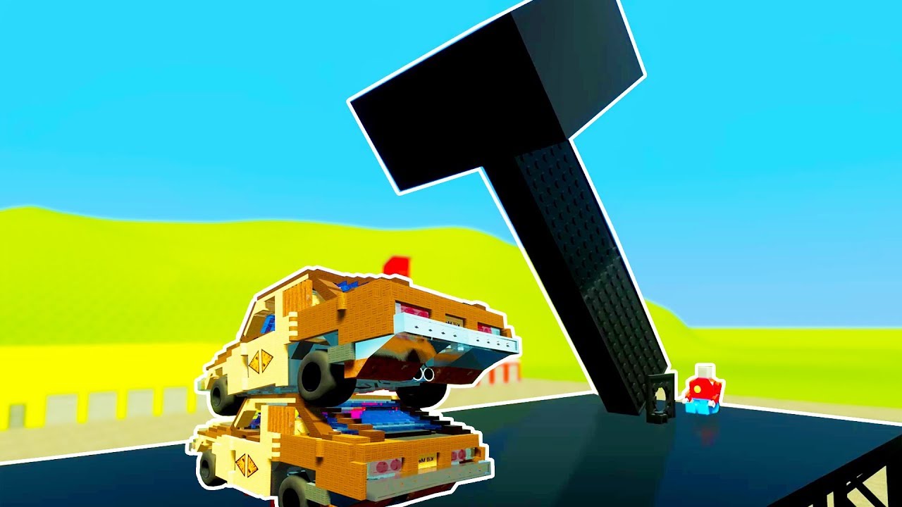 GIANT LEGO HAMMER DESTROYS EVERYTHING IN BRICKSVILLE! - Brick Rigs Workshop Creations Gameplay
