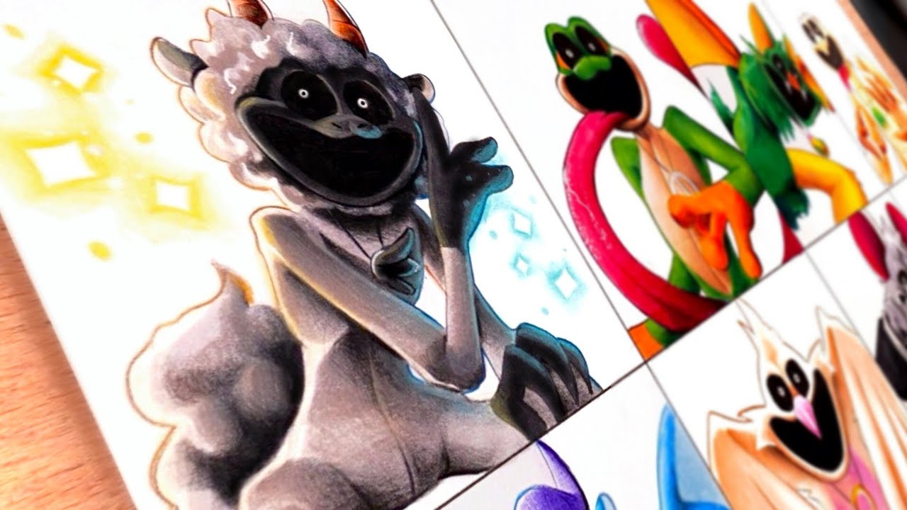 Drawing All Monsters Daydream Critters ( Poppy Playtime Chapter 4 ) Nightmare Critters