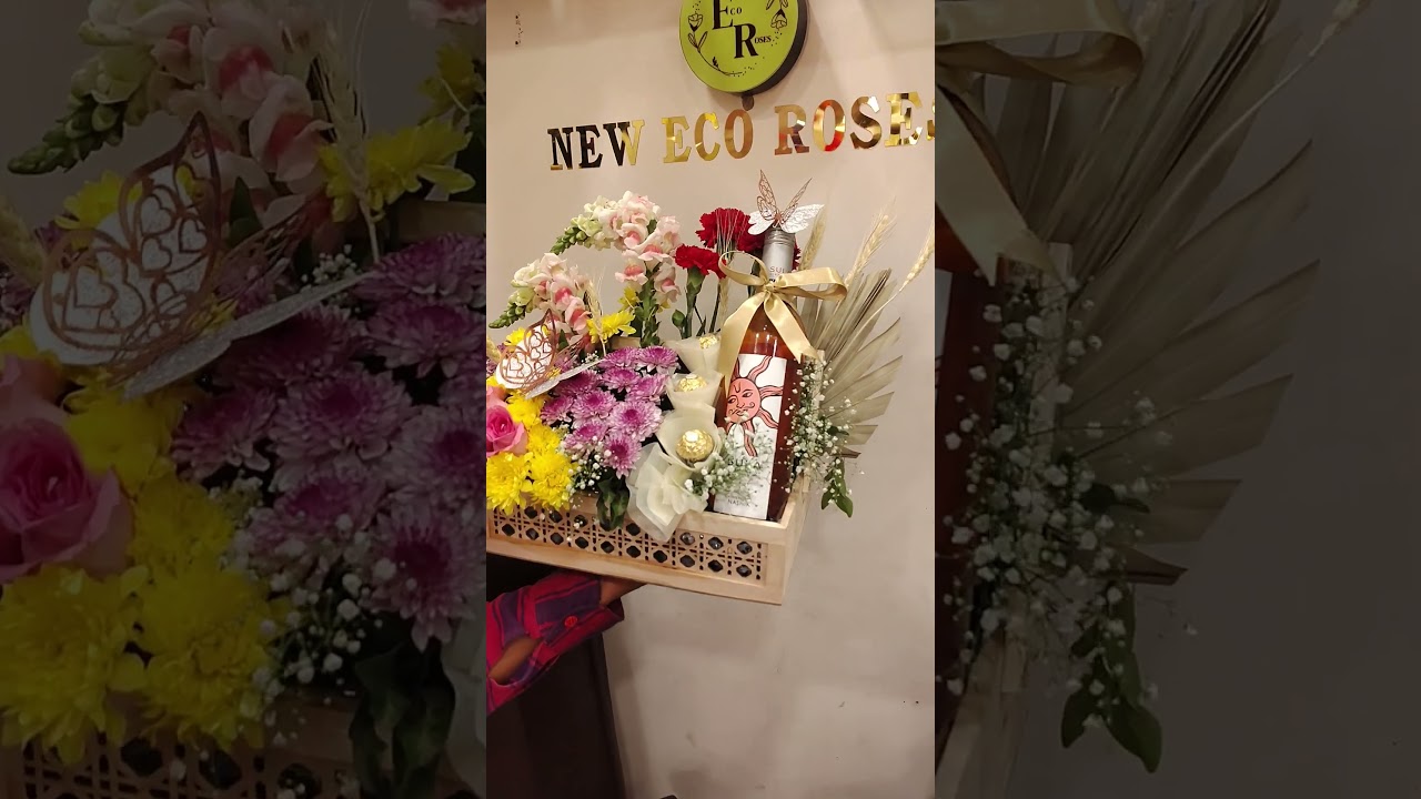 champagne flower hamper