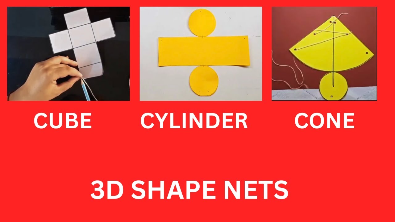 3D SHAPES | 3D SHAPES NET | NET OF CUBE| NET OF CYLINDER| NET OF CONE | 3 DIMENSIONAL SHAPES
