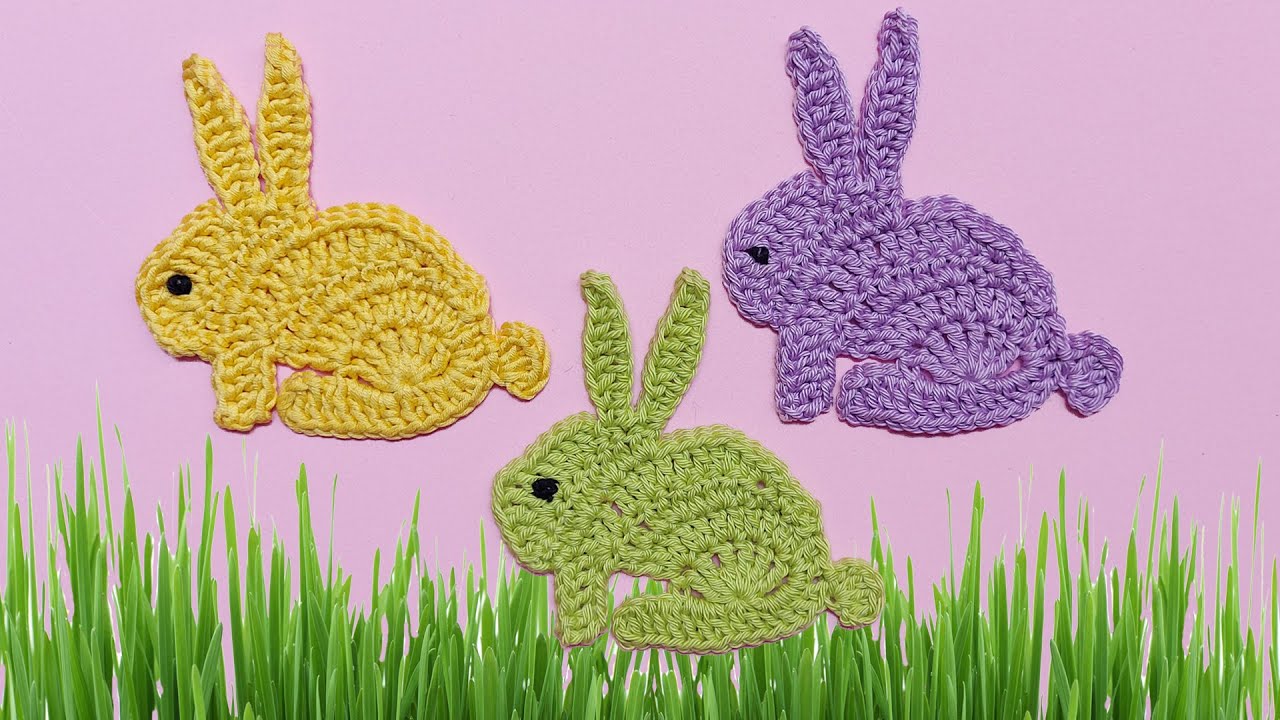Crochet Easy Bunny Rabbit Applique: Perfect for Kids' Items, Sping and Easter!