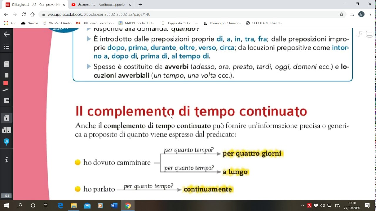 COMPLEMENTI DI TEMPO determinato e continuato