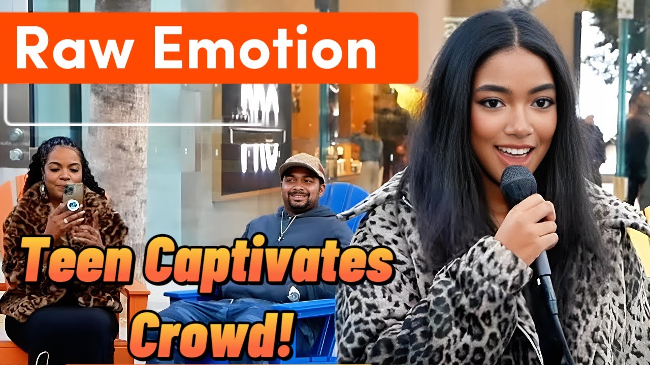 💗15-Year-Old Girl Stuns Street Crowd with Insane Emotion!😮Random Singing🍀Alicia Keys - Fallin'