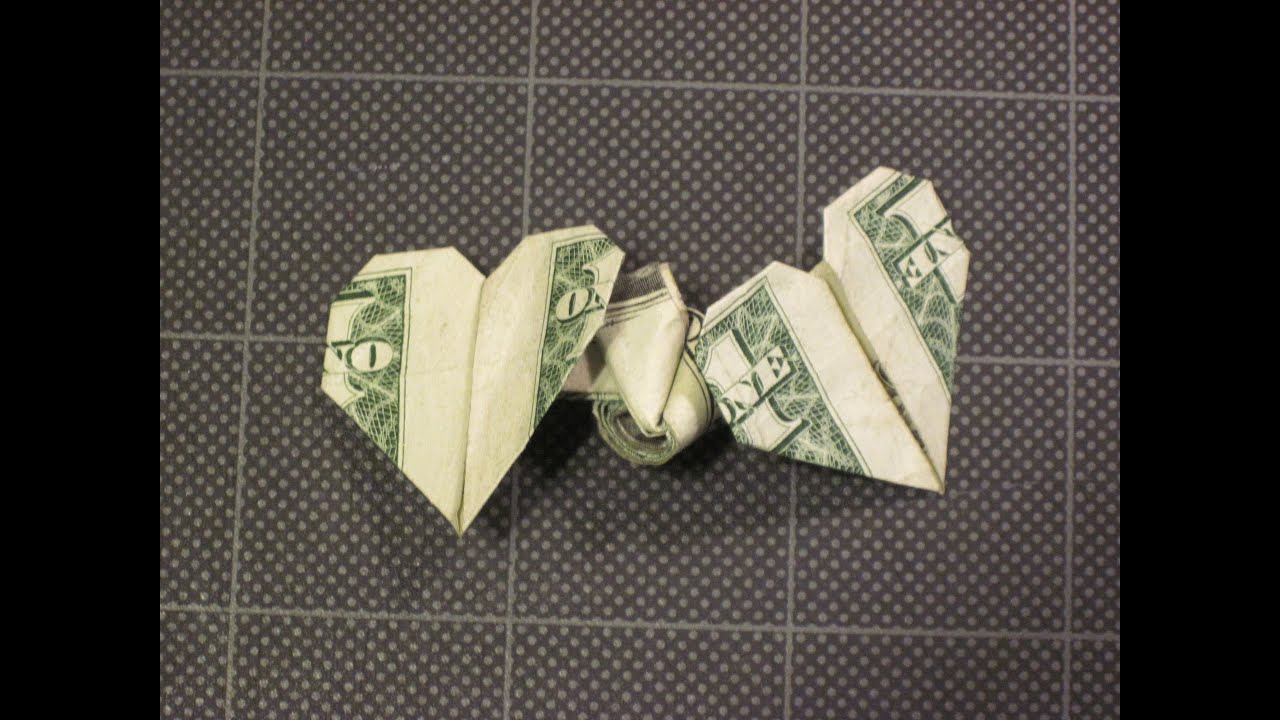 Dollar Origami Tied Hearts