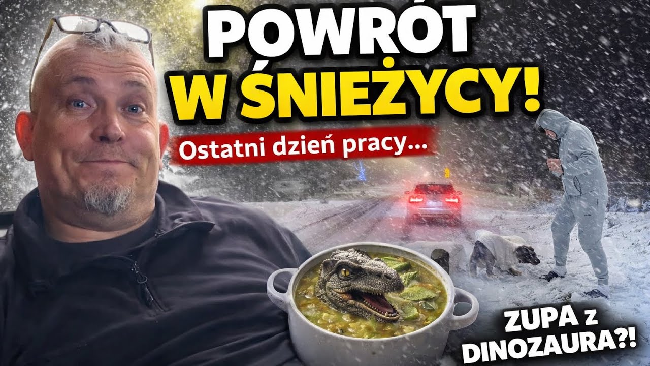 Powr&oacute;t do domu w śnieżycy 😱. Ostatni dzień pracy i zupa z dinozaura #remontdomu #nawsi #siedlisko