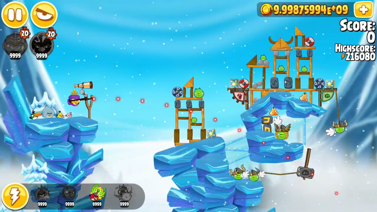 Angry Birds Seasons Ragnahog (Mighty Eagle 100% Feather) All levels