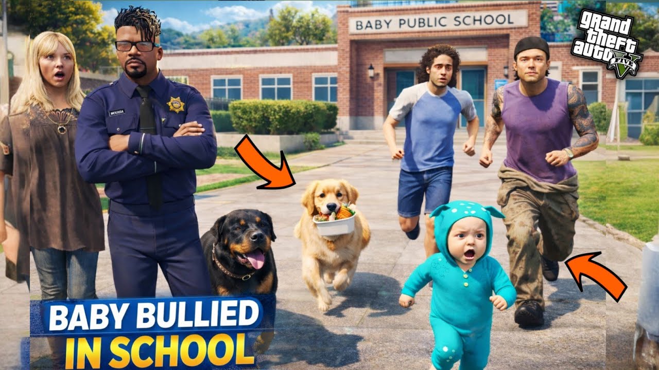 GTA 5: Franklin Baby Bullied In School 😰😭Chop Angry On School Principal & Shinchan😡😵‍💫 Ps Gamester 