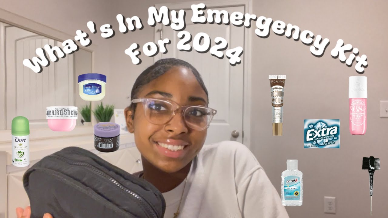 WHATS IN MY EMERGENCY KIT FOR 2024 | pads, gum, lipgloss & more! |