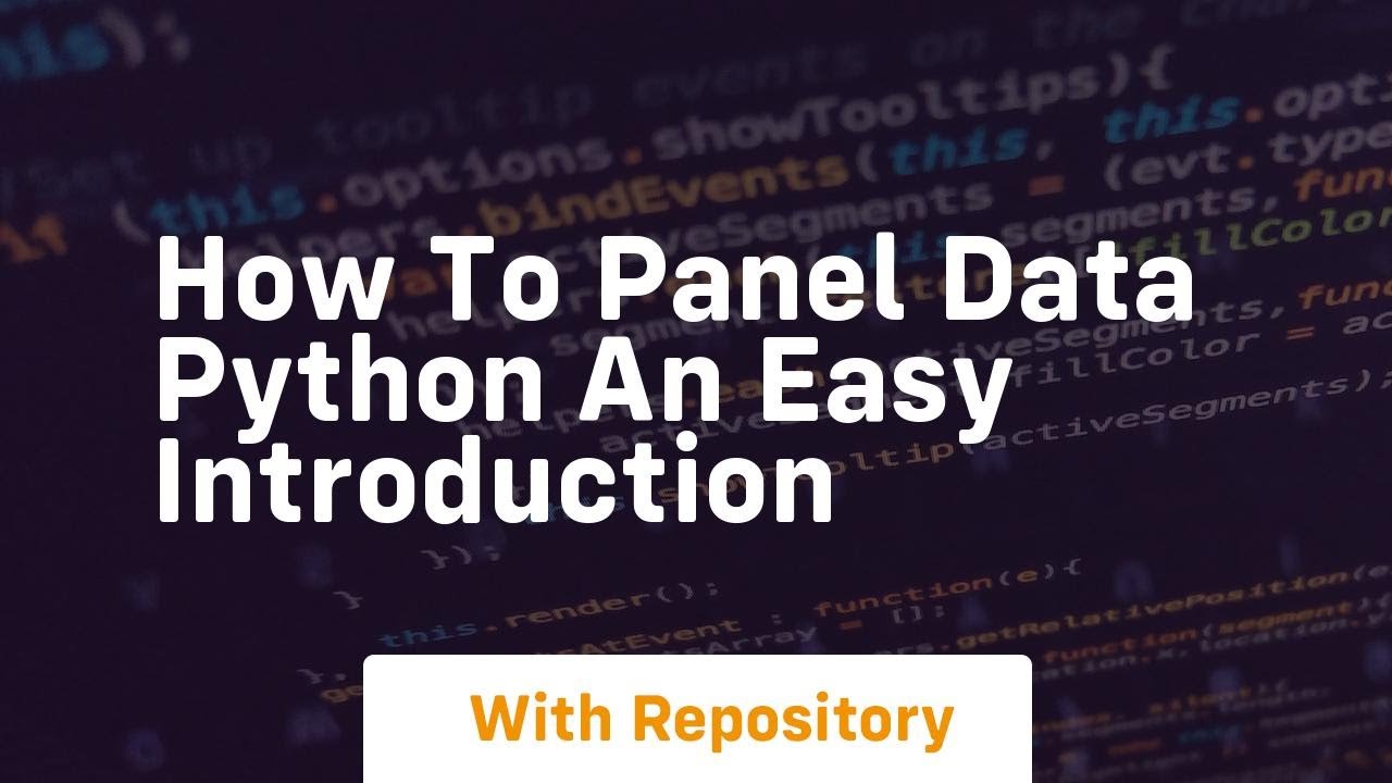 How to panel data python an easy introduction
