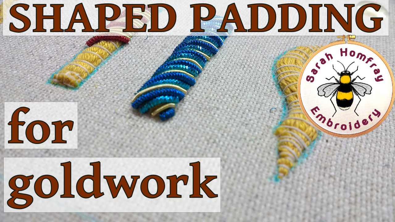 Shaped string padding for goldwork embroidery | Hand embroidery video tutorial
