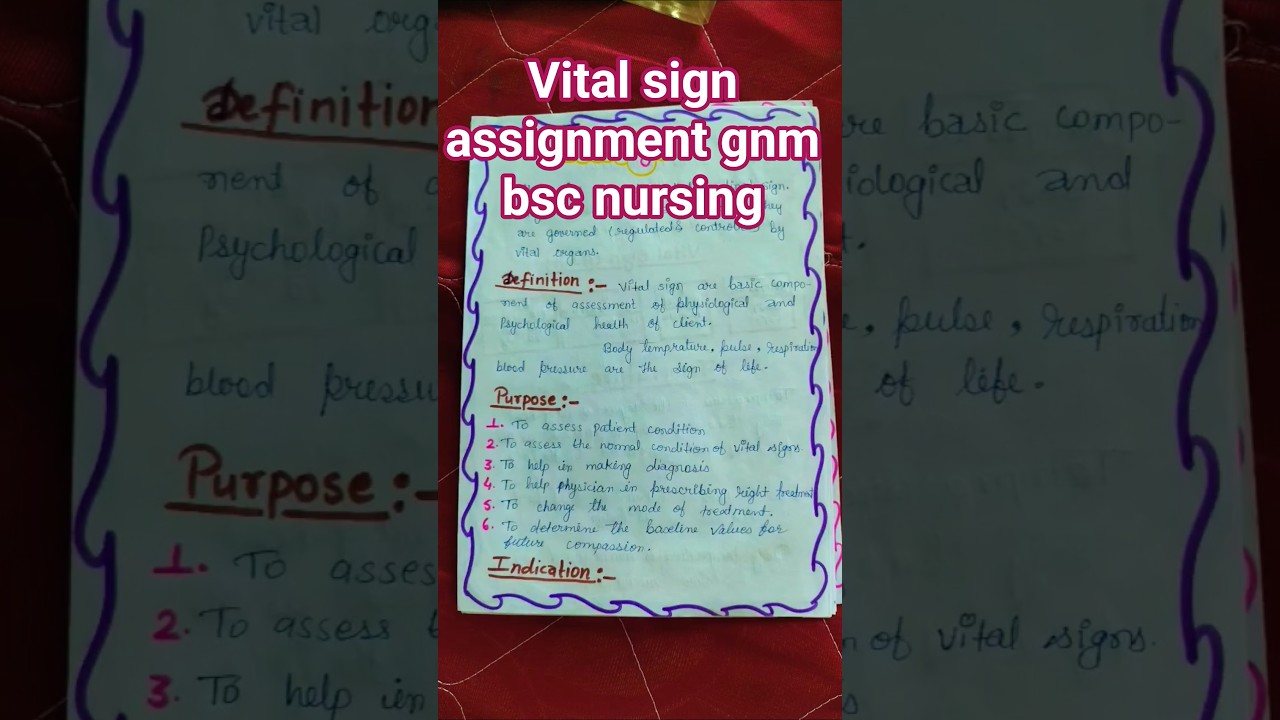 vital sign assignment||gnm bsc nursing student