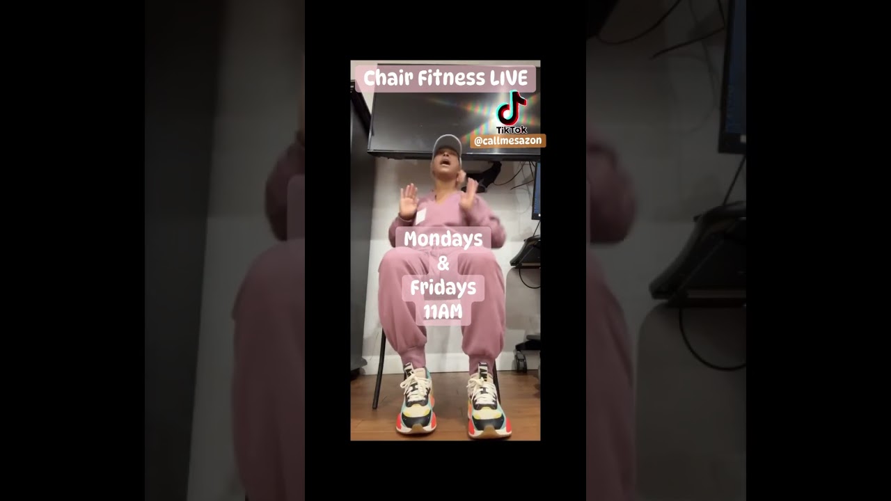 Chair Fitness LIVE Every M&F @ 11AM on TIKTOK #chairfitness #freeliveclass #dancefitness
