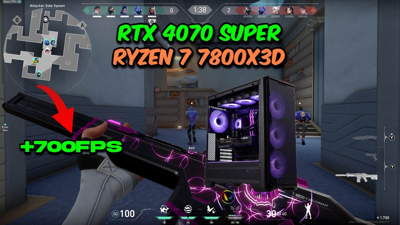 +700FPS?? | Valorant Benchmark | Ryzen 7 7800x3d + RTX 4070 Super | 1080P