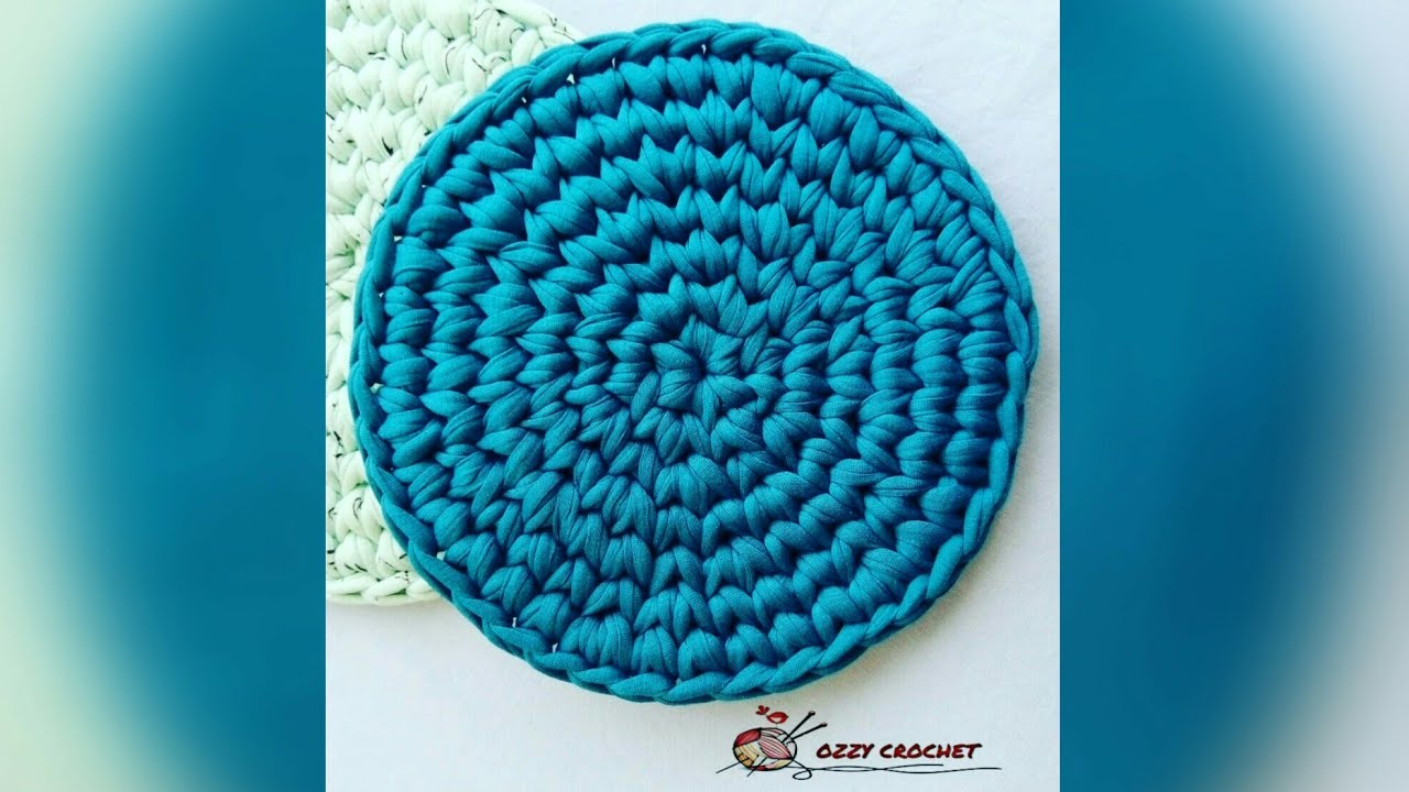 كيفية عمل الدائرة بخيط الكليم بطريقة تزايد الدائرة _How to make a crochet circle with t shirt yarn