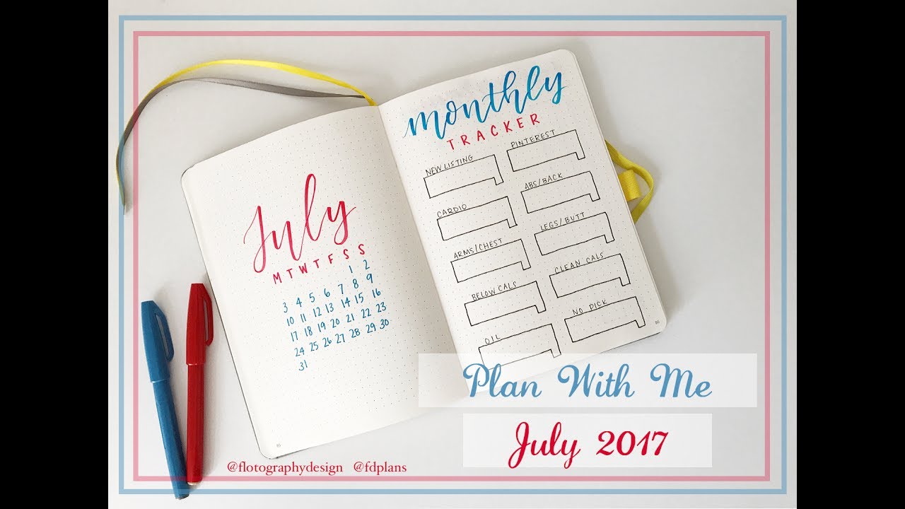 Plan With Me: July 2017 | Bullet Journal | Patriotic Theme