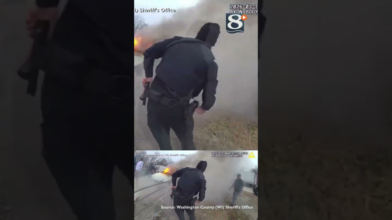 Man rescued from burning car