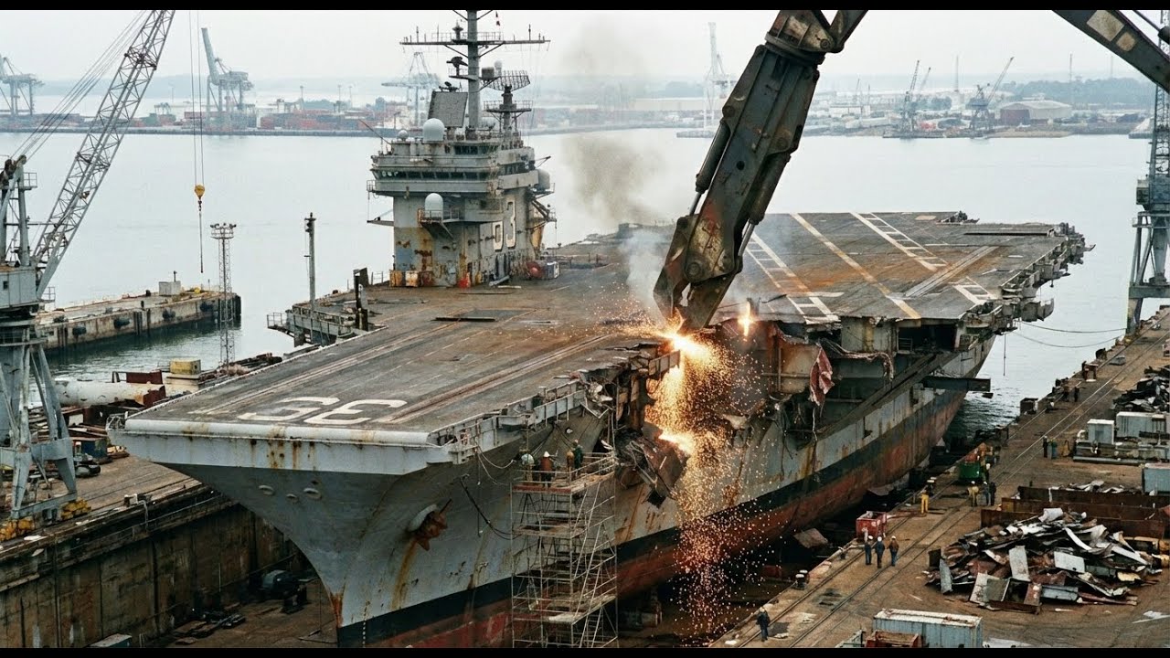 How a Decommissioned Aircraft Carrier Was Dismantled and Scrapped?