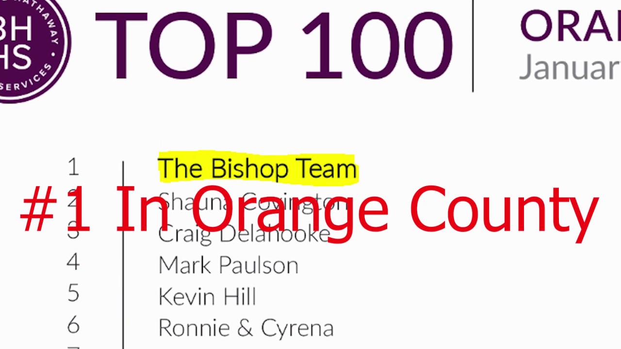 Top 100:  Who is Ranked the Number 1 Agent in Orange County for Berkshire Hathaway?