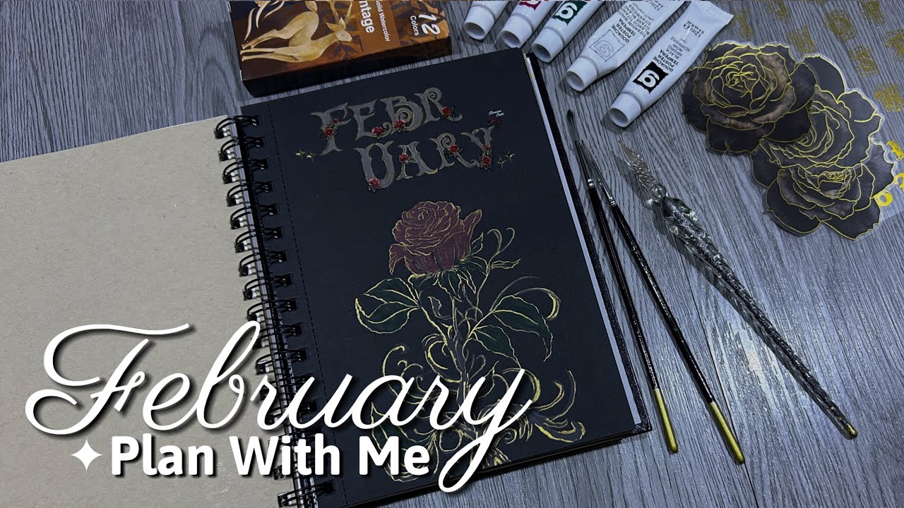 February Bullet Journal Set Up 🥀✨ Rose Theme | Project Bee