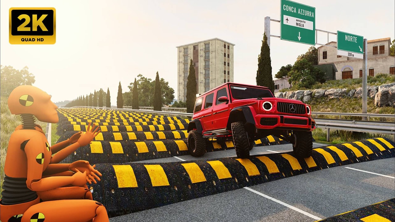 INSANE Speed Bump Crash Test 😱Cars Flying Over Extreme Speed Bumps | BeamNG.drive