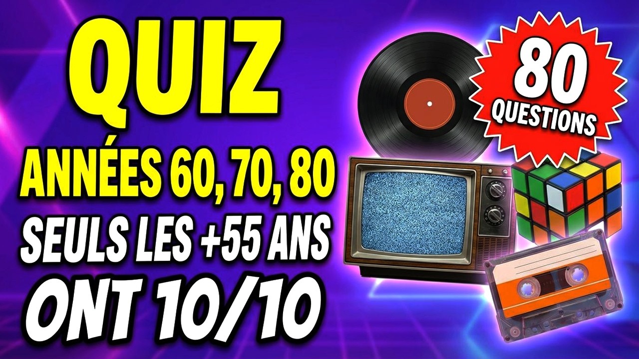 Quiz Culture Années 60 70 80 - 80 questions pour testez vos connaissances 🧠 Musique Télé Ciné Objets