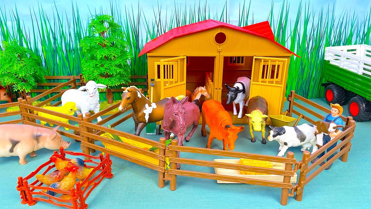 Fun Farm Animal Figurines in a Barn Playset