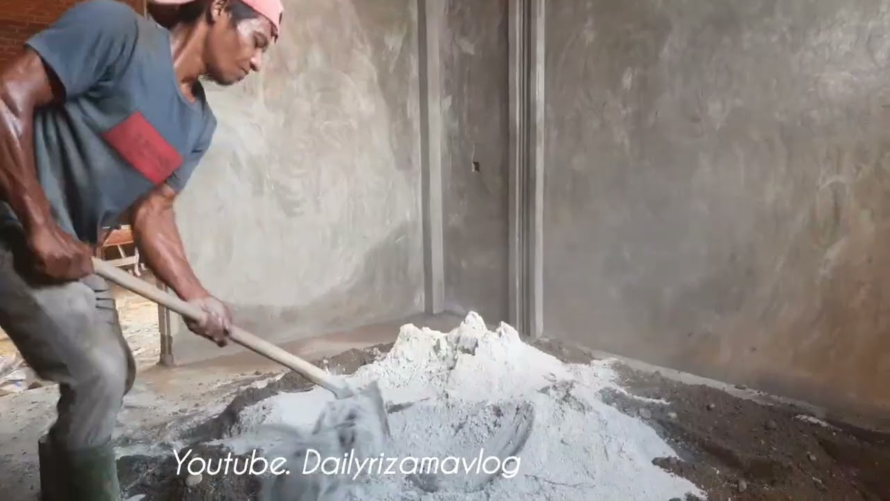 Cara mudah cor lantai  kasar untuk pemula