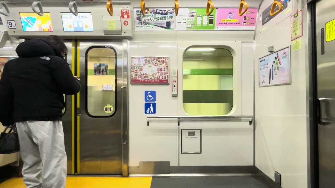 【走行音】都営新宿線10-300形10-500F（3次車）「三菱IGBT-VVVF＋かご型三相誘導電動機」 神保町〜森下 区間（【13T】各駅停車 本八幡 行）